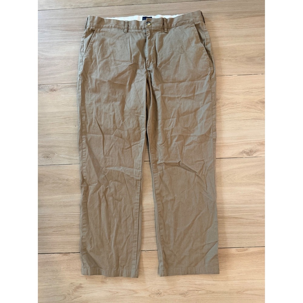 J. Crew Flex Straight Chino Pants Mens 34x30 Khaki Tan Stretch Cotton Trousers